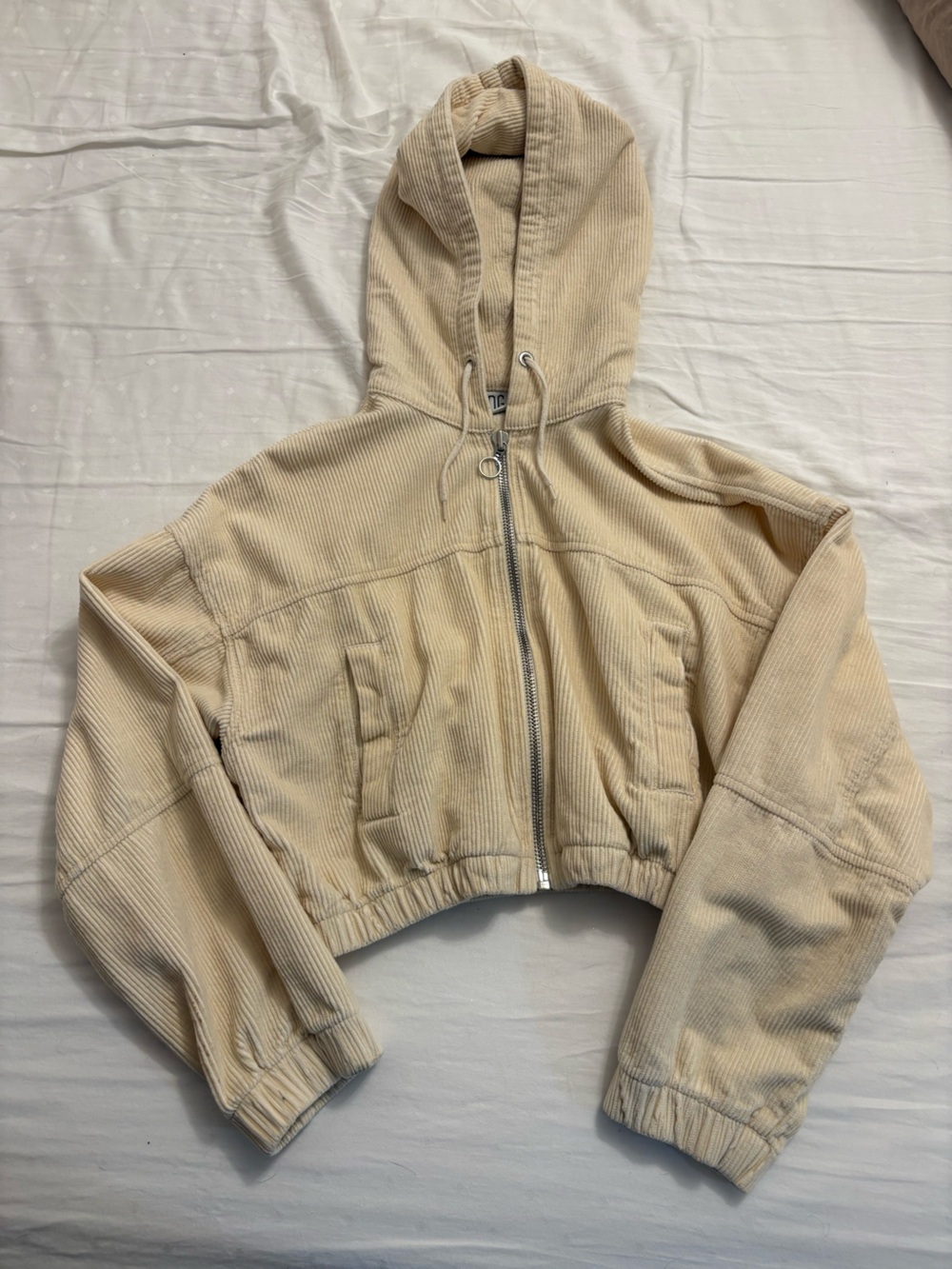 BDG Cream Corduroy Hooded Zip Jacket for Kids